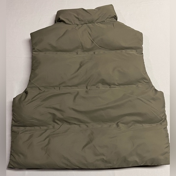 Zara Padded Cropped Puffer Kahki Vest Size Small - Picture 7 of 9